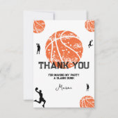 Carte de remerciements d'anniversaire de basket-ba (Devant)