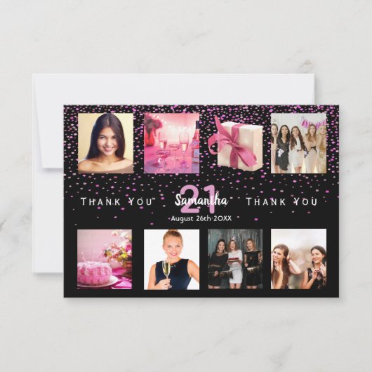 Carte de remerciements d'anniversaire de collage p (Devant)