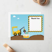 Carte de remerciements d'anniversaire de construct (Devant/Arrière en situation)