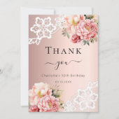 carte de remerciements d'anniversaire de dentelle  (Devant)