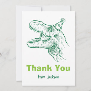 Carte de remerciements d'anniversaire de Dinosaur