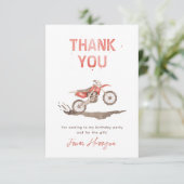 Carte de remerciements d'anniversaire de Dirt Bike (Debout devant)