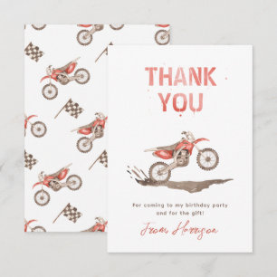Carte de remerciements d'anniversaire de Dirt Bike