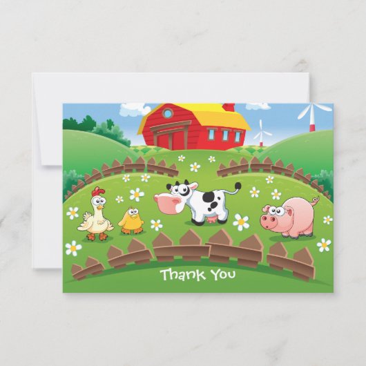 Carte de remerciements d'anniversaire de ferme de (Devant)