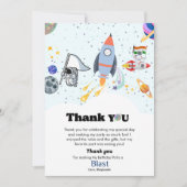 Carte de remerciements d'anniversaire de garçon po (Devant)