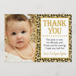 Carte de remerciements d'anniversaire de guépard