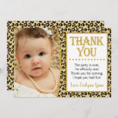 Carte de remerciements d'anniversaire de guépard (Devant / Derrière)