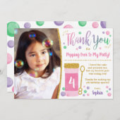 Carte de remerciements d'anniversaire de la bulle  (Devant / Derrière)