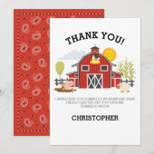 Carte de remerciements d'anniversaire de la ferme (Devant / Derrière)