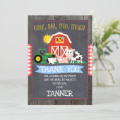 Carte de remerciements D'Anniversaire De La Ferme  (Debout devant)