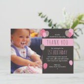 Carte de remerciements d'anniversaire de la fille (Debout devant)