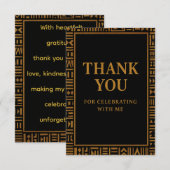 Carte de remerciements d'anniversaire de la Kente (Devant / Derrière)