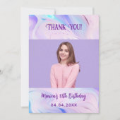 Carte de remerciements d'anniversaire de la photo  (Devant)