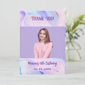 Carte de remerciements d'anniversaire de la photo  (Debout devant)