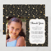 Carte de remerciements d'anniversaire de la photo  (Devant / Derrière)