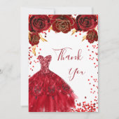 Carte de remerciements d'anniversaire de la robe b (Devant)