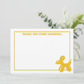 Carte de remerciements d'anniversaire de l'animal (Debout devant)