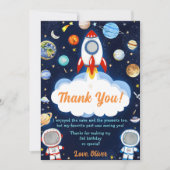 Carte de remerciements d'anniversaire de l'astrona (Devant)