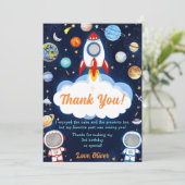 Carte de remerciements d'anniversaire de l'astrona (Debout devant)