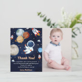Carte de remerciements d'anniversaire de l'astrona (Debout devant)