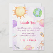 Carte de remerciements d'anniversaire de l'astrona (Devant)