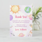 Carte de remerciements d'anniversaire de l'astrona (Debout devant)