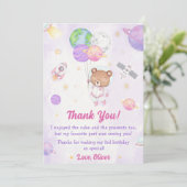 Carte de remerciements d'anniversaire de l'astrona (Debout devant)