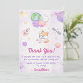 Carte de remerciements d'anniversaire de l'astrona (Debout devant)