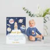 Carte de remerciements d'anniversaire de l'astrona (Debout devant)