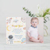 Carte de remerciements d'anniversaire de l'astrona (Debout devant)