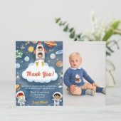 Carte de remerciements d'anniversaire de l'astrona (Debout devant)