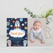 Carte de remerciements d'anniversaire de l'astrona (Debout devant)