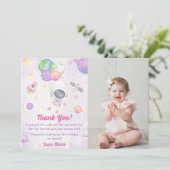 Carte de remerciements d'anniversaire de l'astrona (Debout devant)