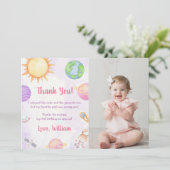 Carte de remerciements d'anniversaire de l'astrona (Debout devant)