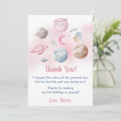 Carte de remerciements d'anniversaire de l'astrona (Debout devant)