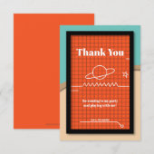 Carte de remerciements d'anniversaire de l'écran d (Devant / Derrière)