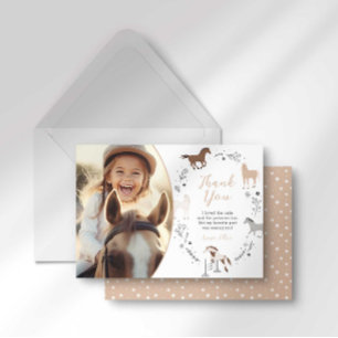 Carte de remerciements d'anniversaire de l'équestr