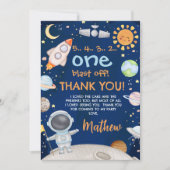 Carte de remerciements d'anniversaire de l'espace  (Devant)