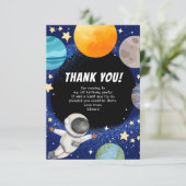 Carte de remerciements d'anniversaire de l'espace  (Debout devant)