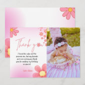 Carte de remerciements d'anniversaire de marguerit (Devant / Derrière)