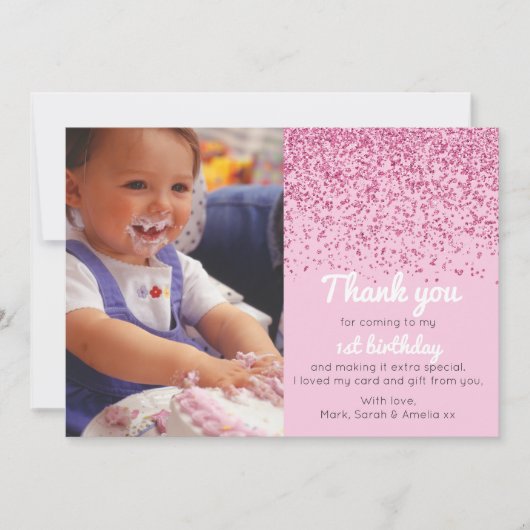 Carte de remerciements d'anniversaire de parties (Devant)