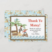 Carte de remerciements d'anniversaire de pirate (Devant / Derrière)
