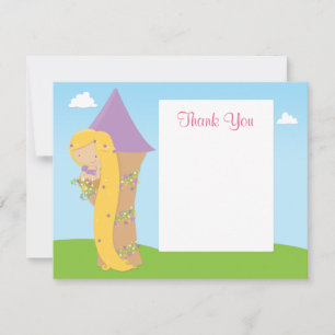 Carte de remerciements d'anniversaire de Rapunzel