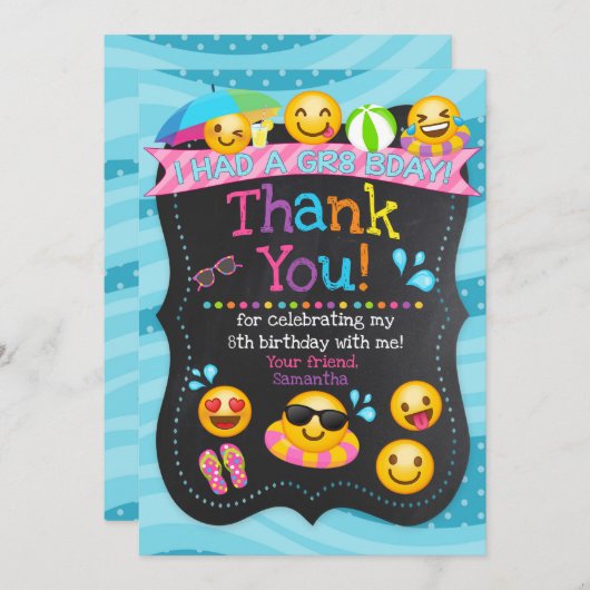 Carte de remerciements d'anniversaire de réception (Devant / Derrière)