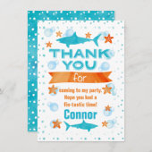 Carte de remerciements d'anniversaire de requin fi (Devant / Derrière)