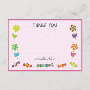 Carte de remerciements d'anniversaire de sucrerie