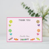 Carte de remerciements d'anniversaire de sucrerie (Debout devant)