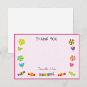 Carte de remerciements d'anniversaire de sucrerie (Devant / Derrière)