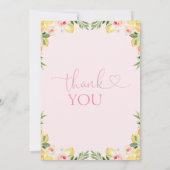 Carte de remerciements d'anniversaire des agrumes  (Dos)