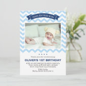 carte de remerciements d'anniversaire des garçons (Debout devant)